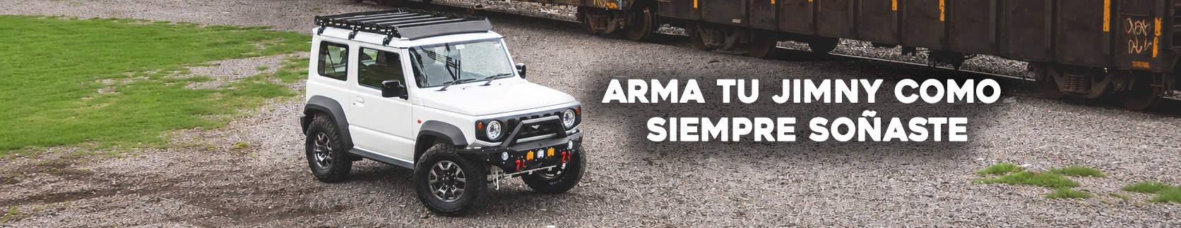 Accesorios off-road y overland para Suzuki Jimny 3 y 5 puertas. Defensas, canastillas, skid plates y equipo 4x4 hecho en México.