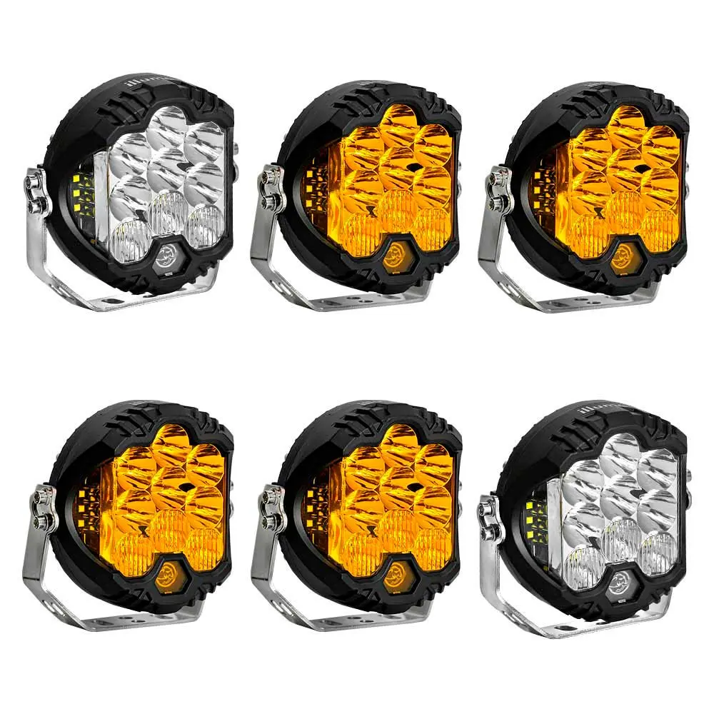 Kit de 6 faros de 5" (4 Ambar / 2 Blanco)