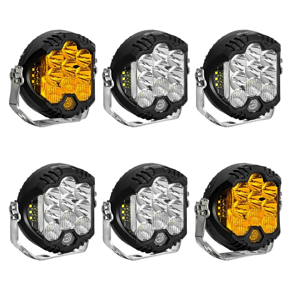 Kit de 6 faros de 5" (4 Blanco / 2 Ambar)