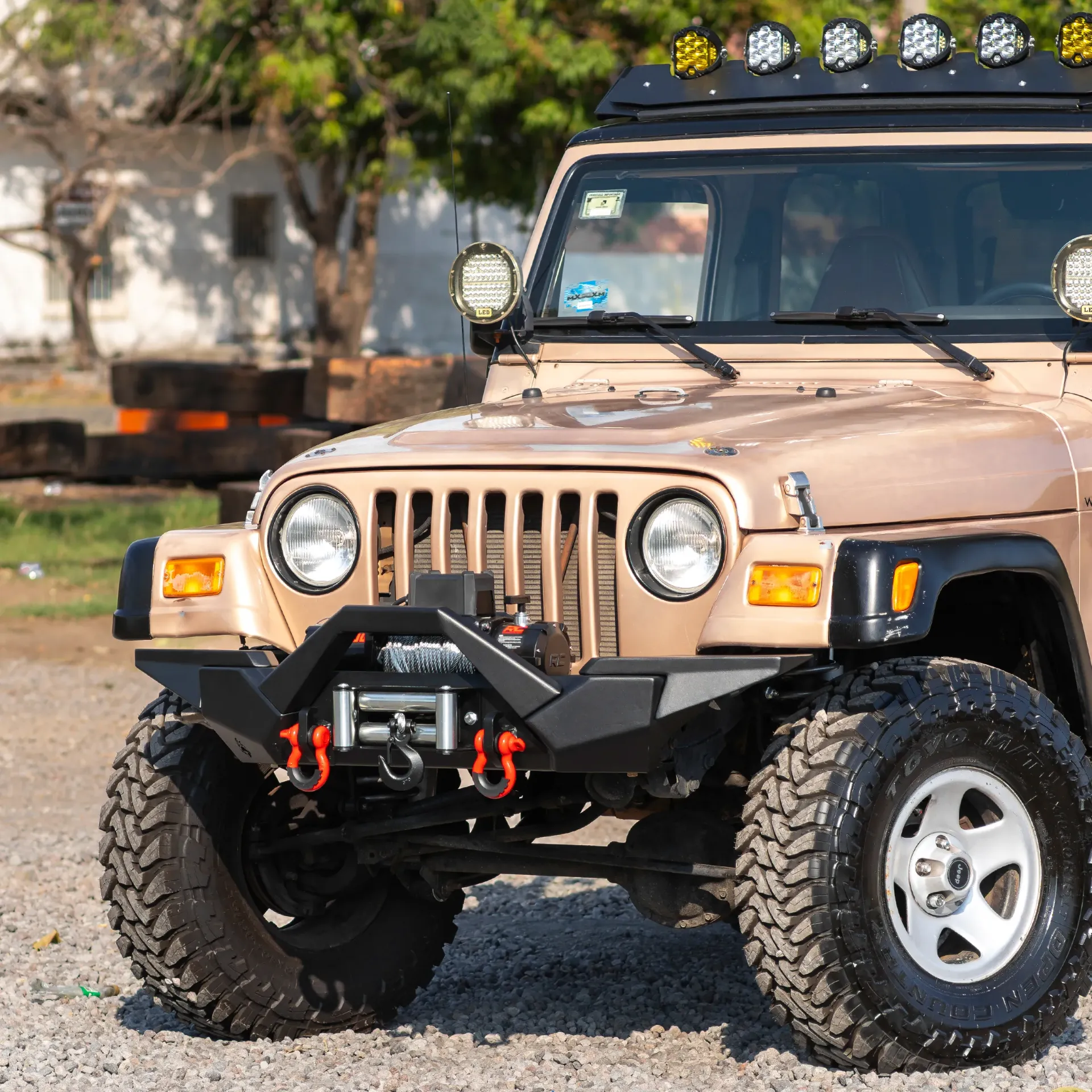 Defensa Delantera Modular Larga con Burrera - Jeep Wrangler TJ